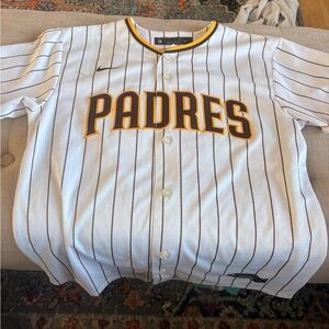 Nike Padres White and Black Pinstripe Jersey Kids(Large 14/16)(used)